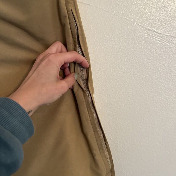 WOOLRICH Vintage 70s Quilted Duck Down Nylon Canvas Waterproof Pant,Tan- Size S - Picture 5 of 10